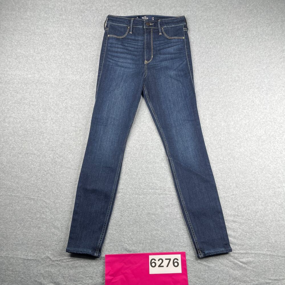 Hollister Ultra High Rise Jean Leggings Women Size 5S 27x26 Dark Wash Distressed